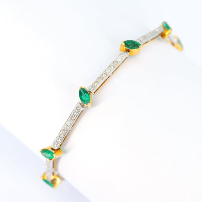 Two Tone Yellow White Bracelet 18K Gold