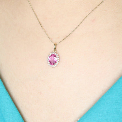 Pink Tourmaline Pendant 14K Gold