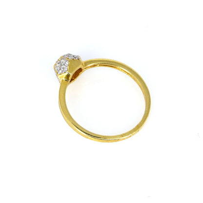 Yellow Studded Real Ring 18K Gold