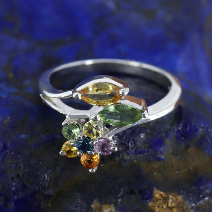 Classic Multi Sapphire Ring Silver