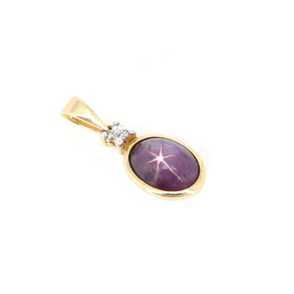 Star Ruby Pendant 14K Gold