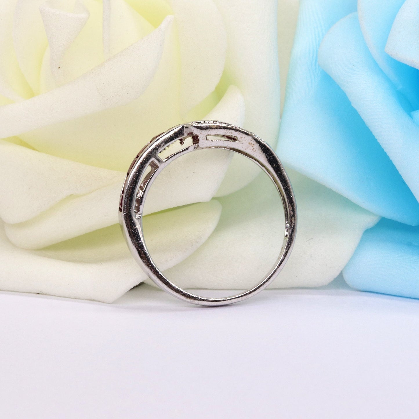 925 Sterling Ruby Ring Silver