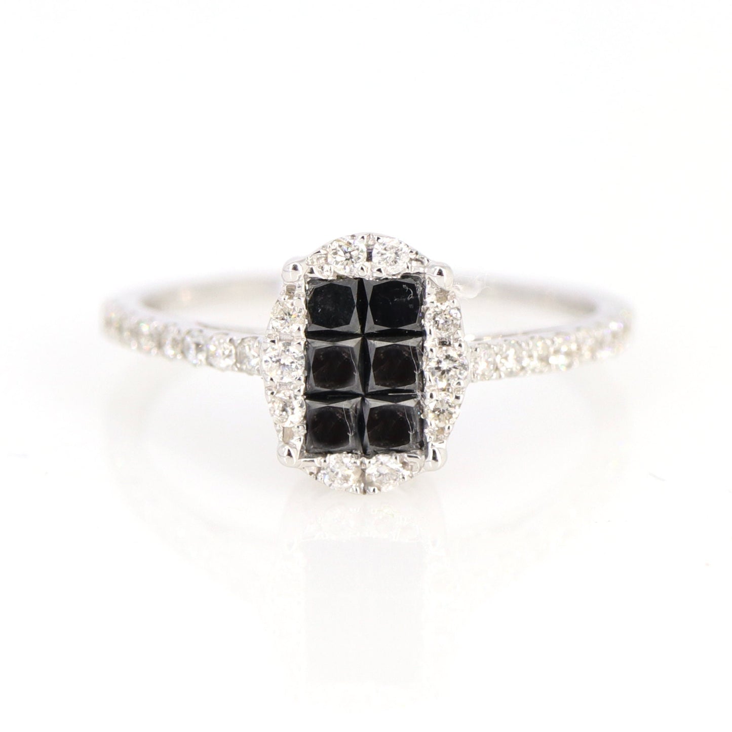 Black Engagement Ring 18K Gold