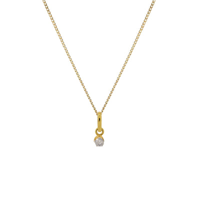 Tiny Solitaire Pendant 14K Gold