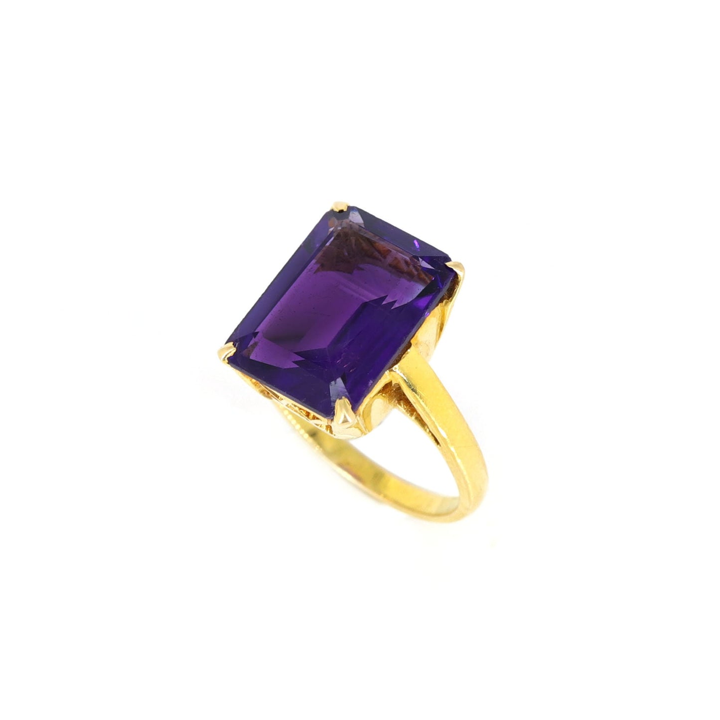 Stunning Handmade Amethyst Ring 18K Gold