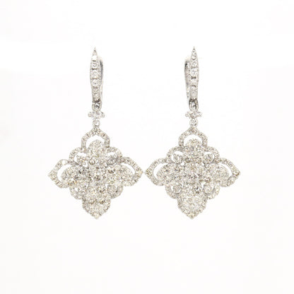 Genuine White Wedding Earring 18K Gold