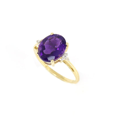 Purple Amethyst Ring 14K Gold