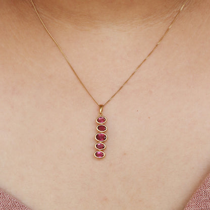 Pink Tourmaline Necklace 14K Gold