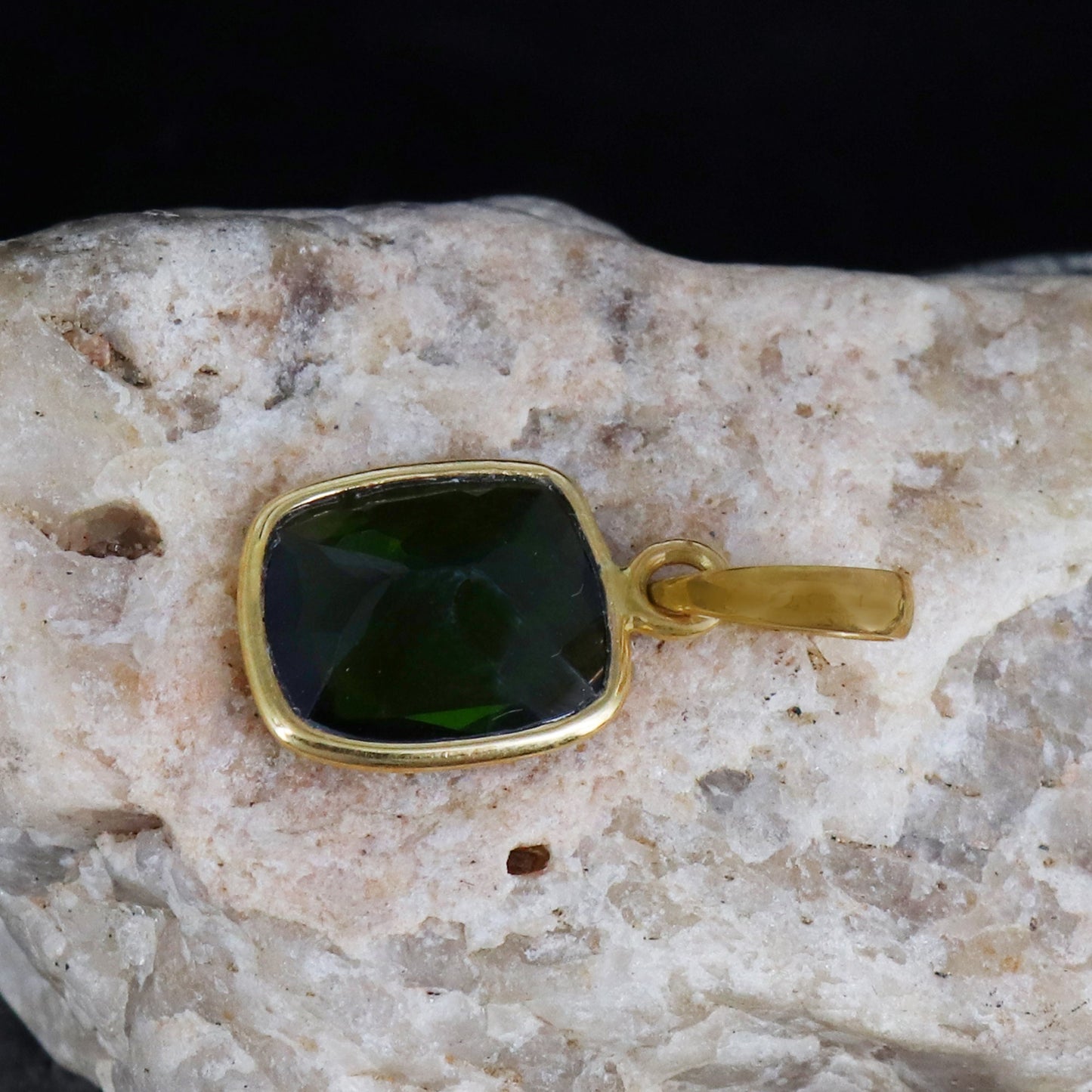 Green Tourmaline Necklace 14K Gold