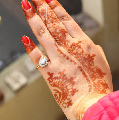 Flower Style Opal Band Ethiopian Opal Ring Gold