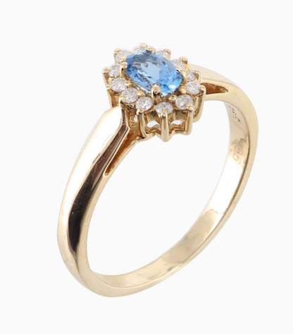 Yellow Aquamarine & Ring 14K Gold