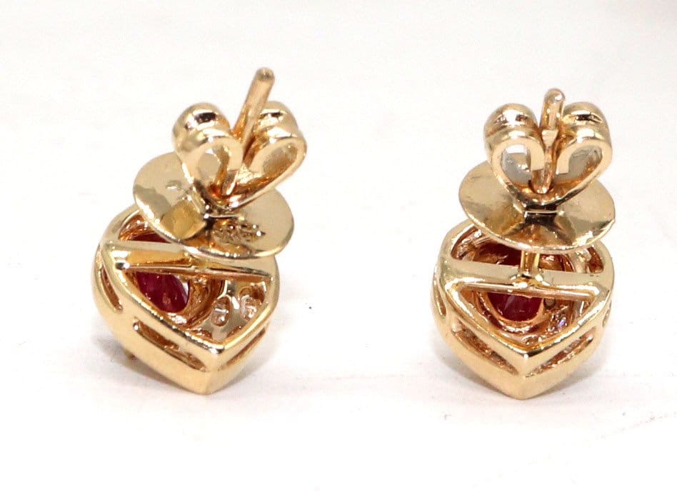 Handmade Ruby Anddiamond Earring 14K Gold