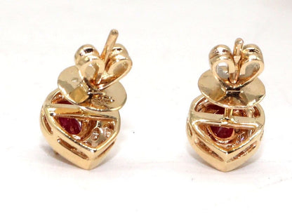 Handmade Ruby Anddiamond Earring 14K Gold