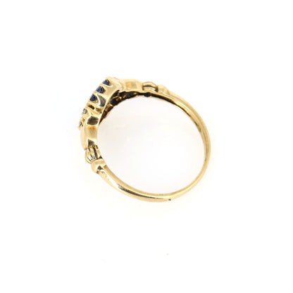 Lotus Design Shank Vintage Style 9Ct Ring Gold