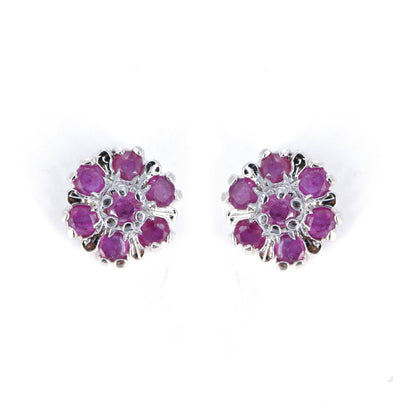 925 Sterling Studs Ruby Studs Birthday Studs Earring Silver
