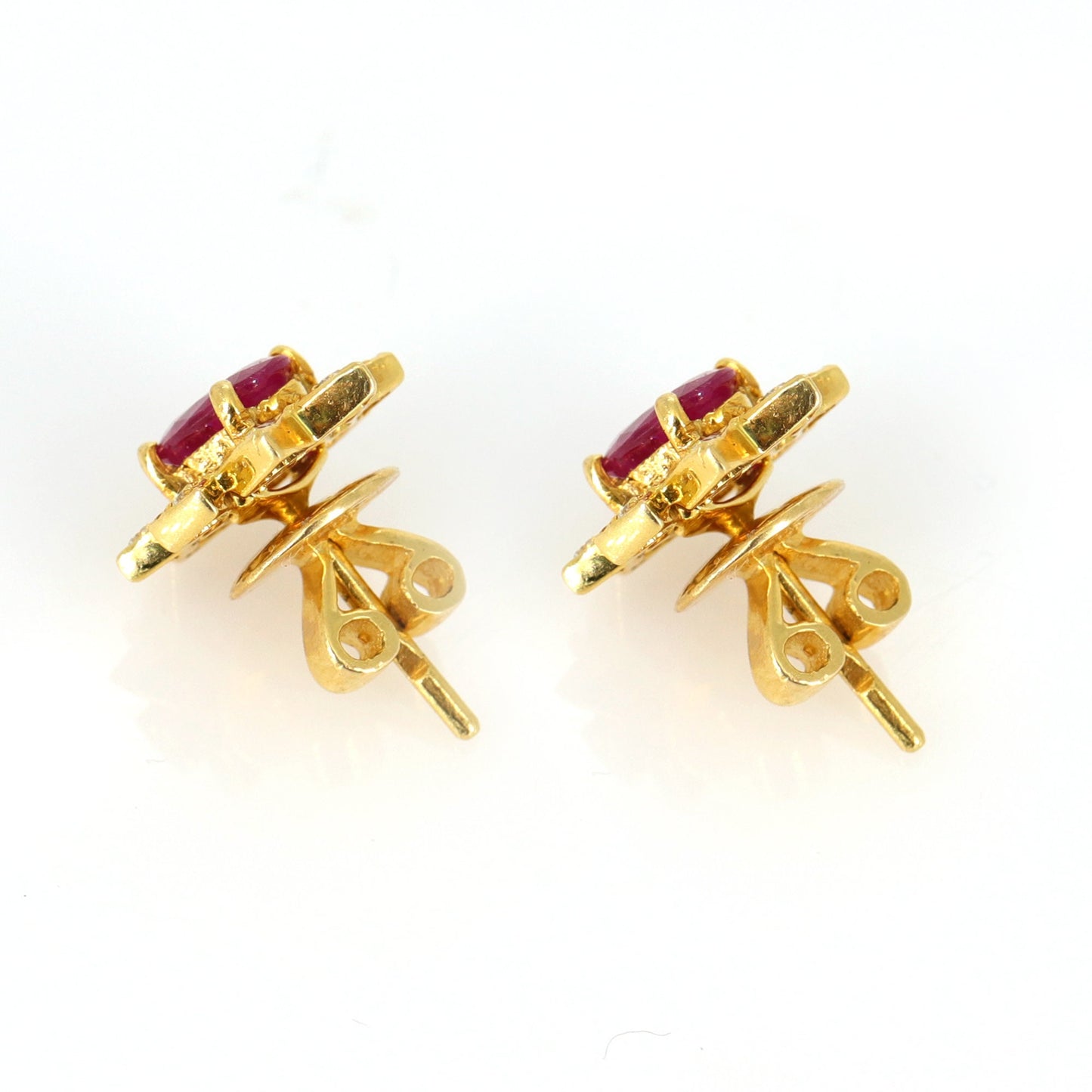 Minimalist Real Ruby Earring 18K Gold
