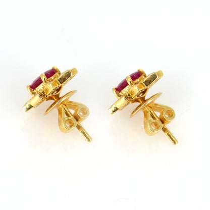 Minimalist Real Ruby Earring 18K Gold