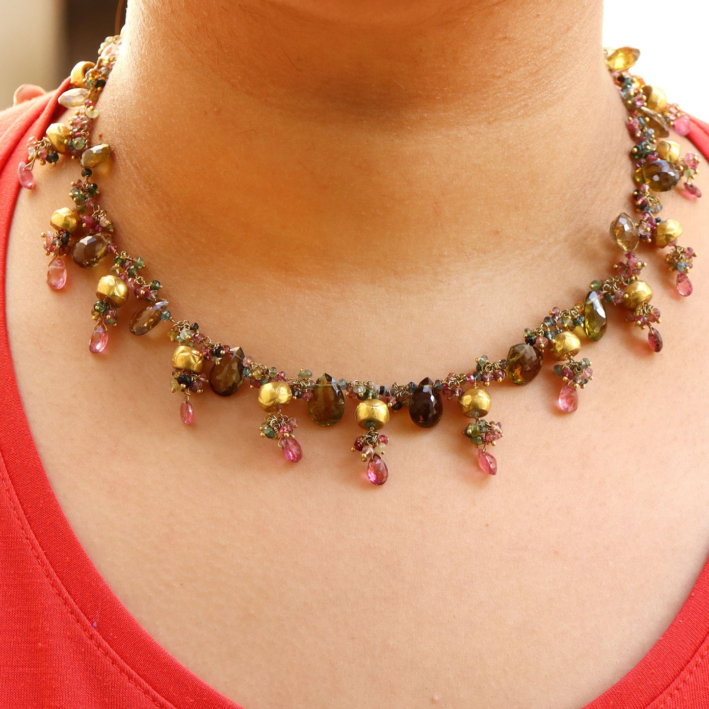 Designer Yellow Necklace 18K Gold
