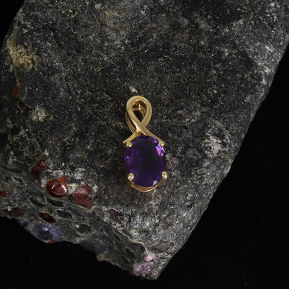 Amethyst Necklace 14K Gold