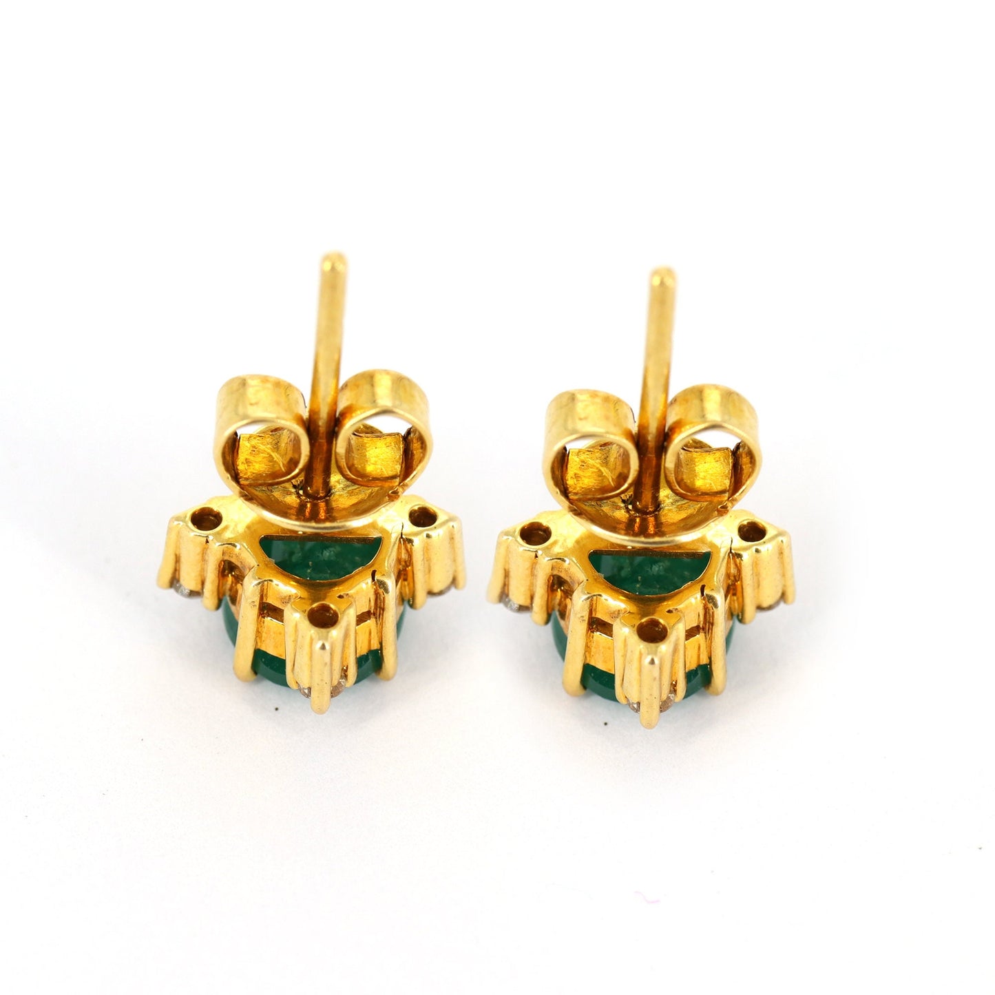 3.60Carat Oval Cut Green Emerald Earring 18K Gold