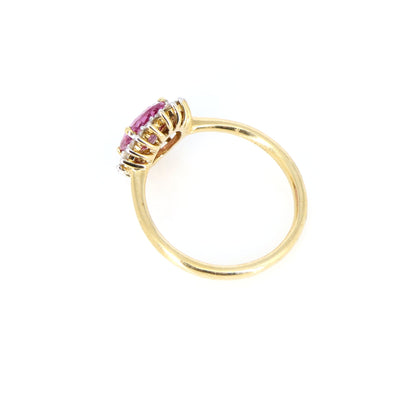 Yellow 1.46 Genuine Pink Sapphire Ring 14K Gold