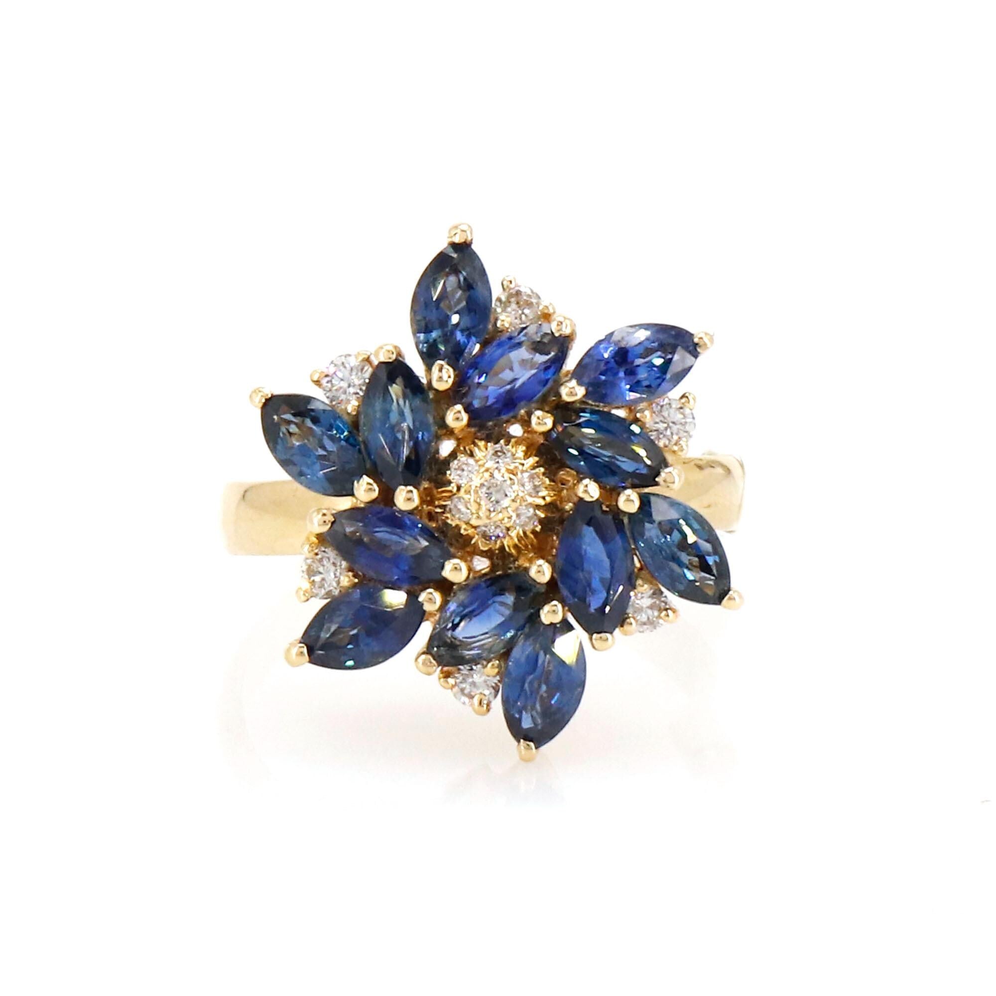 Sapphire & Yellow Ring 14K Gold