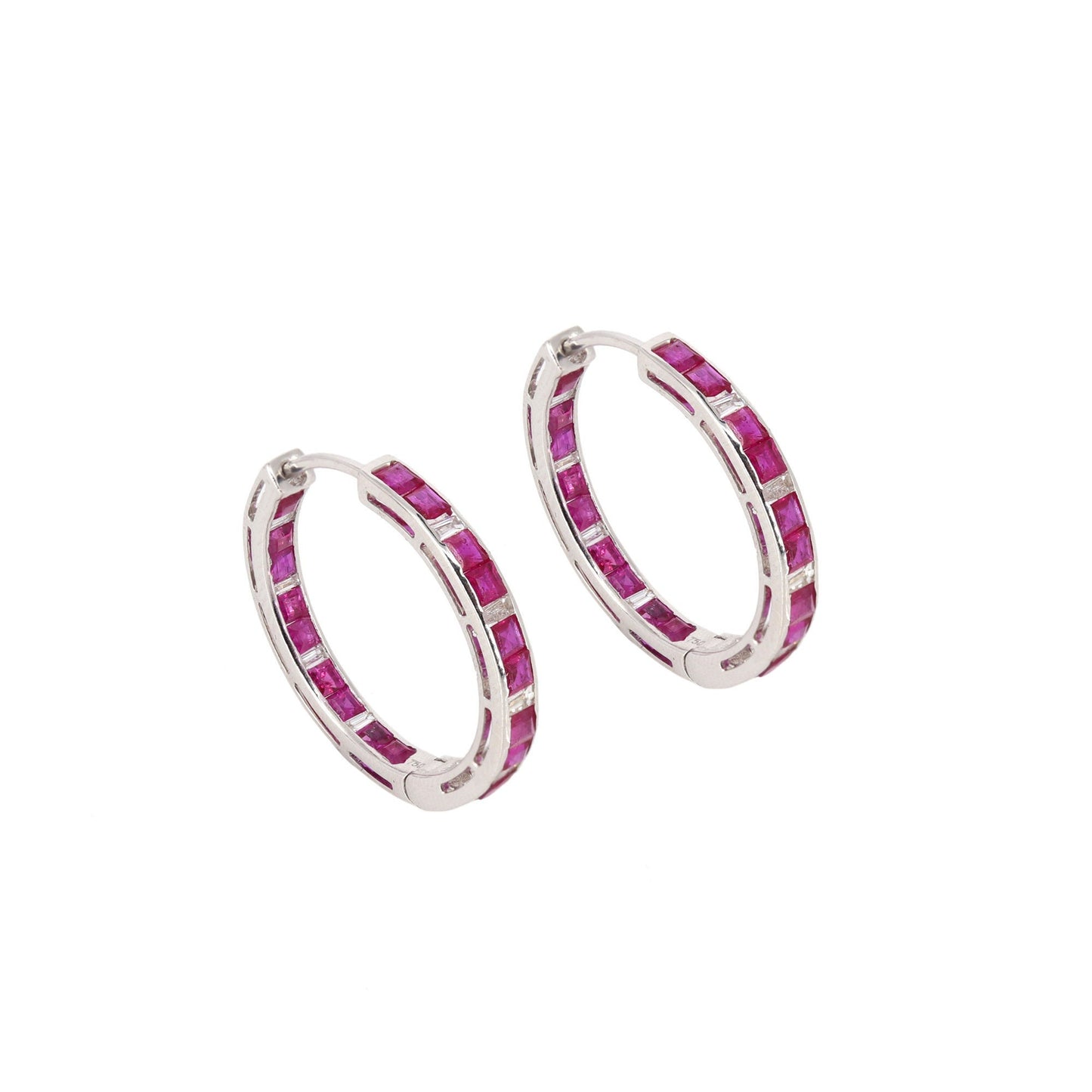 Ruby Hoop Earring 18K Gold