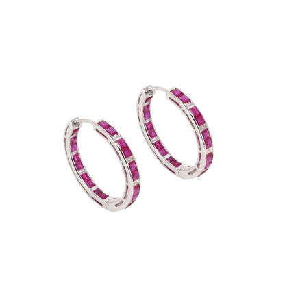 Ruby Hoop Earring 18K Gold
