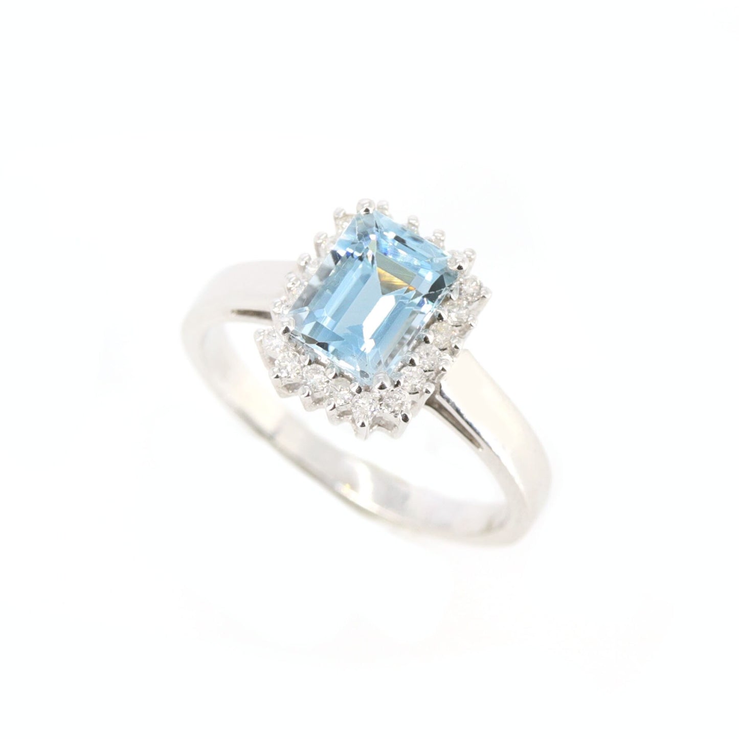 Cluster Aquamarine Jewelry Aquamarine Ring 14K Gold