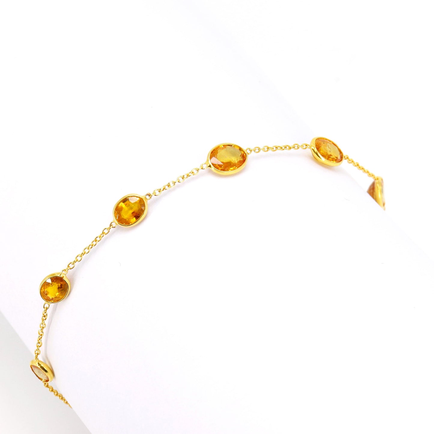 Yellow Sapphire Yellow Sapphire Handmade Bracelet 14K Gold