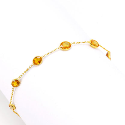 Yellow Sapphire Yellow Sapphire Handmade Bracelet 14K Gold