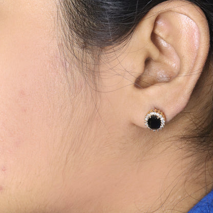 Yellow Blue Sapphire Earring 14K Gold