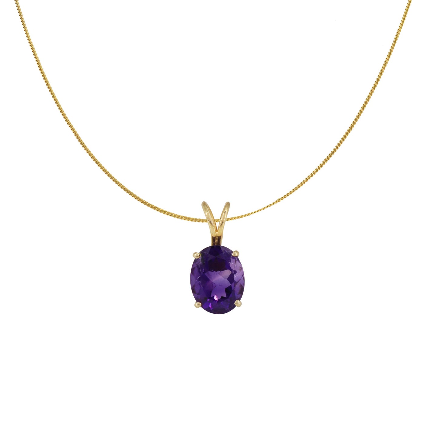 Boho Jewelry Purple Amethyst Necklace 14K Gold