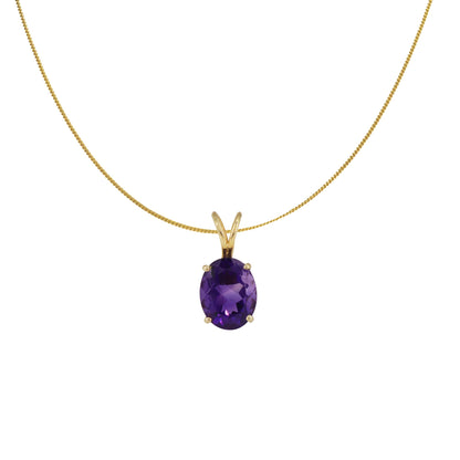 Boho Jewelry Purple Amethyst Necklace 14K Gold
