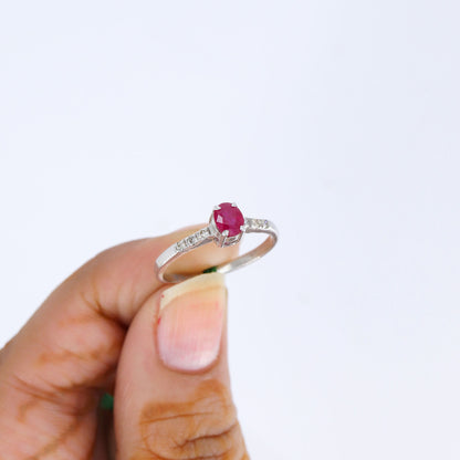 Solitaire Engagement Ring Silver
