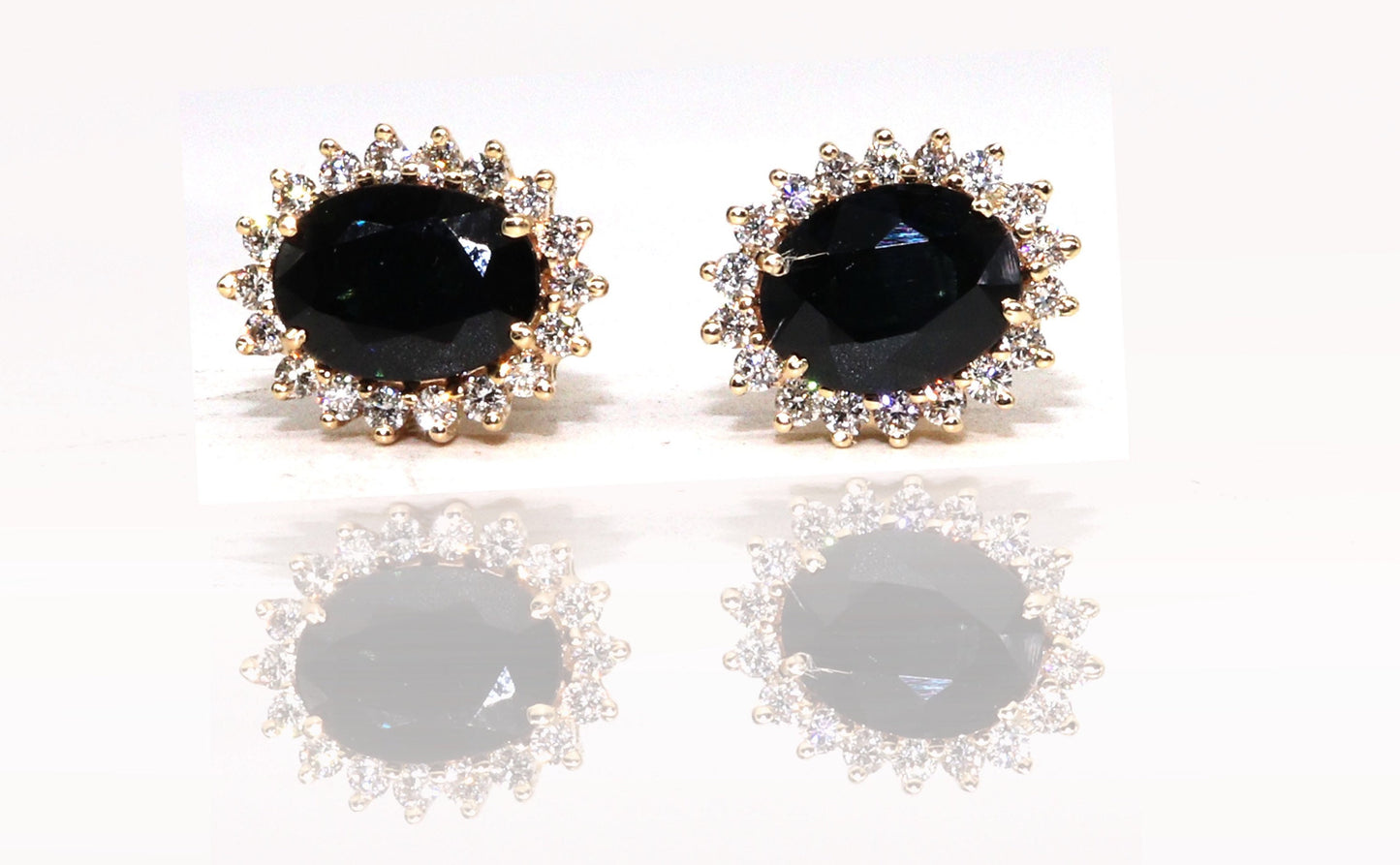 Yellow Blue Sapphire Earring 14K Gold