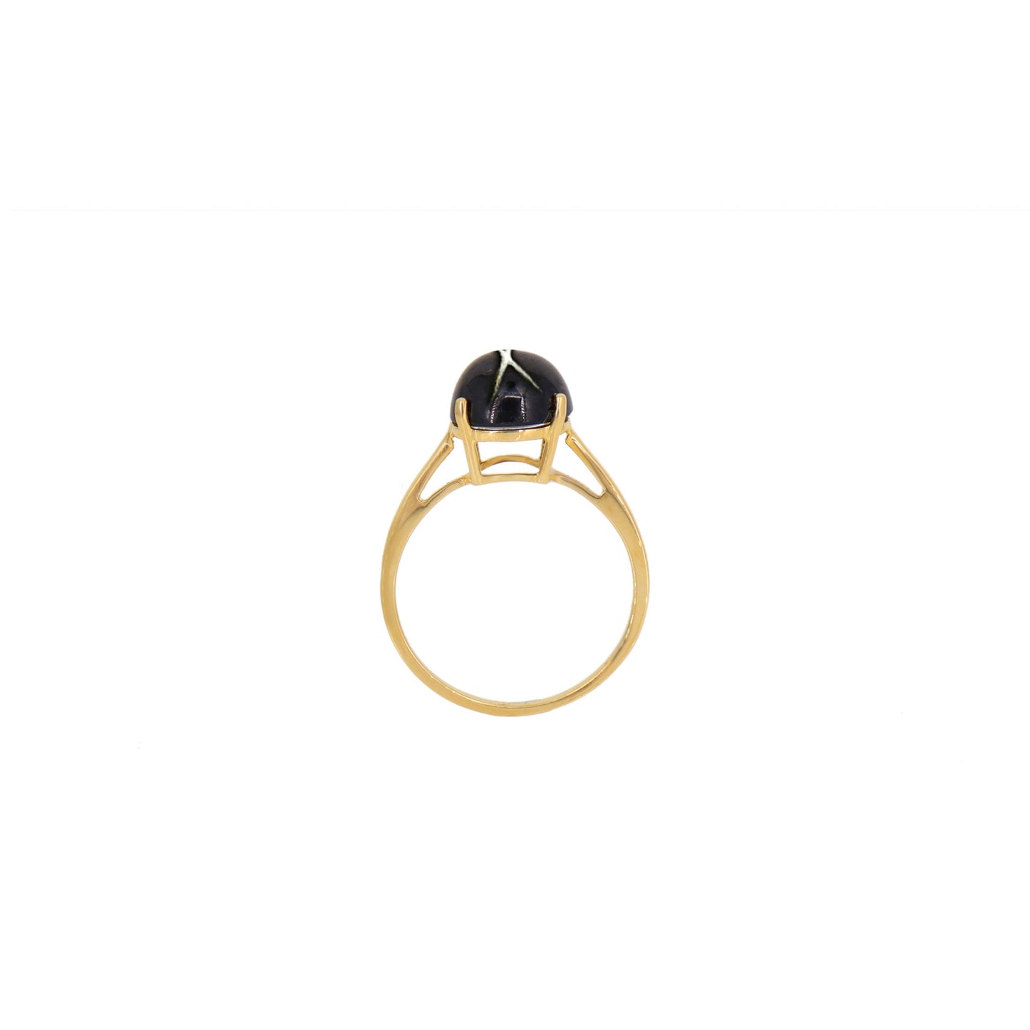 Indian Black Star Ring 14K Gold