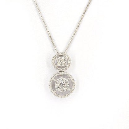 18Kt White Round Halo Pendant Gold