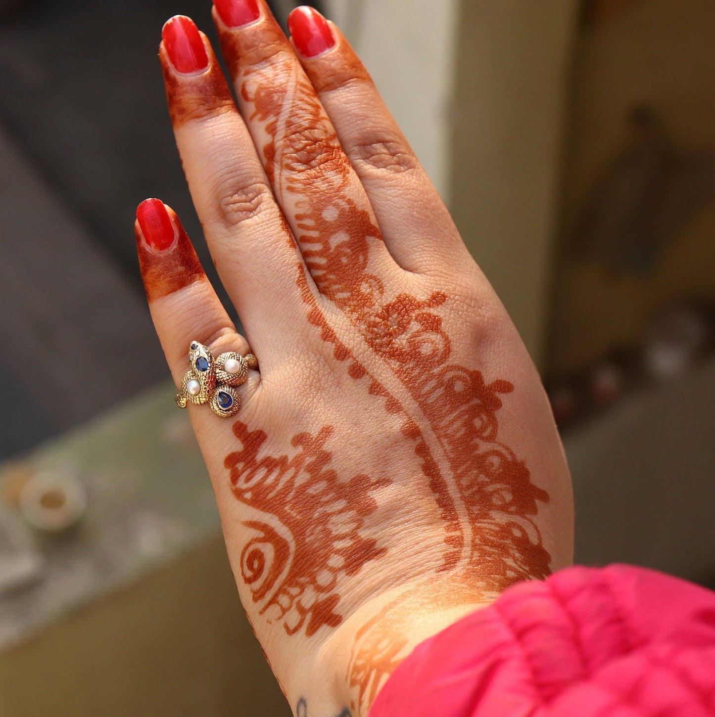Hand Crafted Beautiful Snake Ring Gold