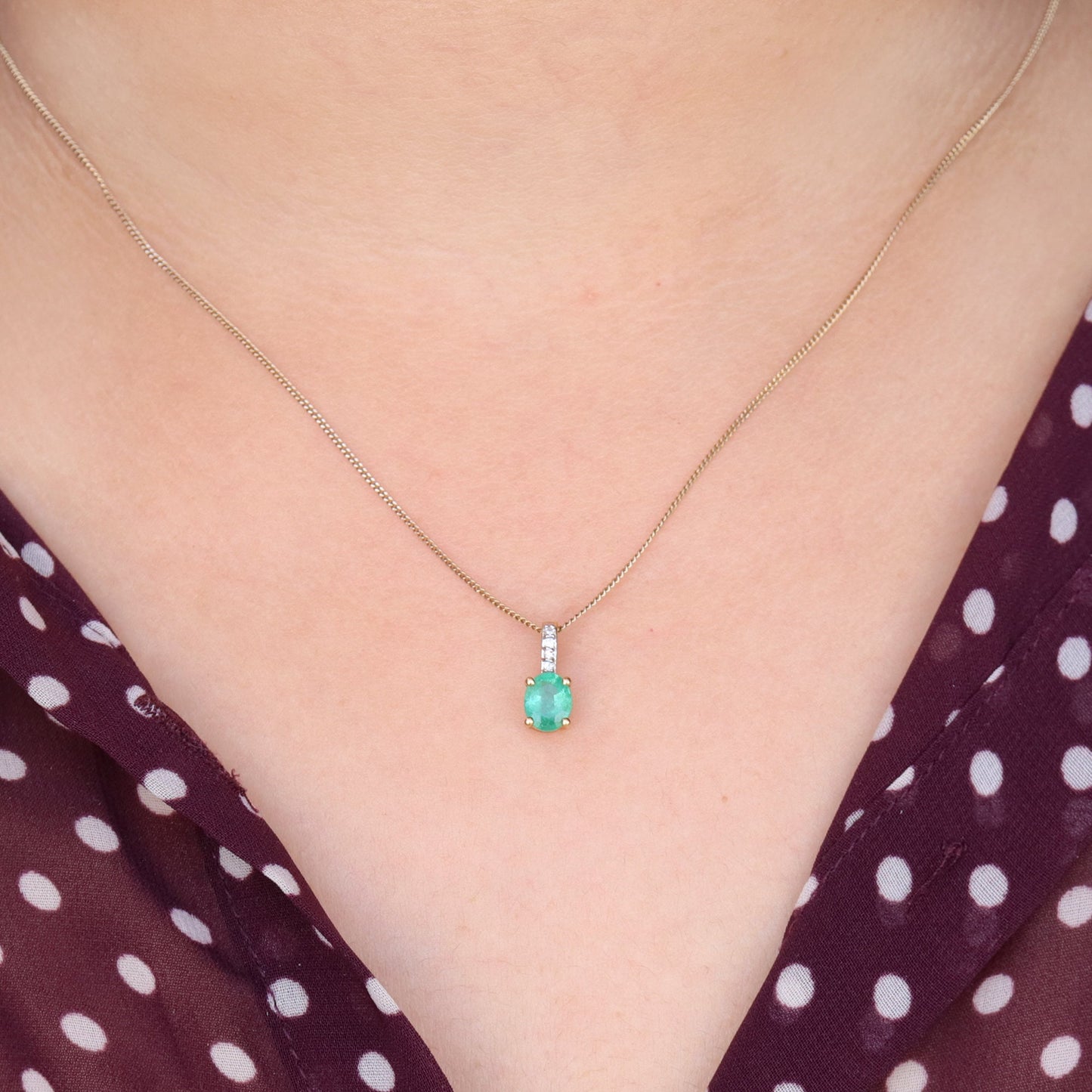Yellow Emerald Pendant 14K Gold