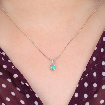 Yellow Emerald Pendant 14K Gold