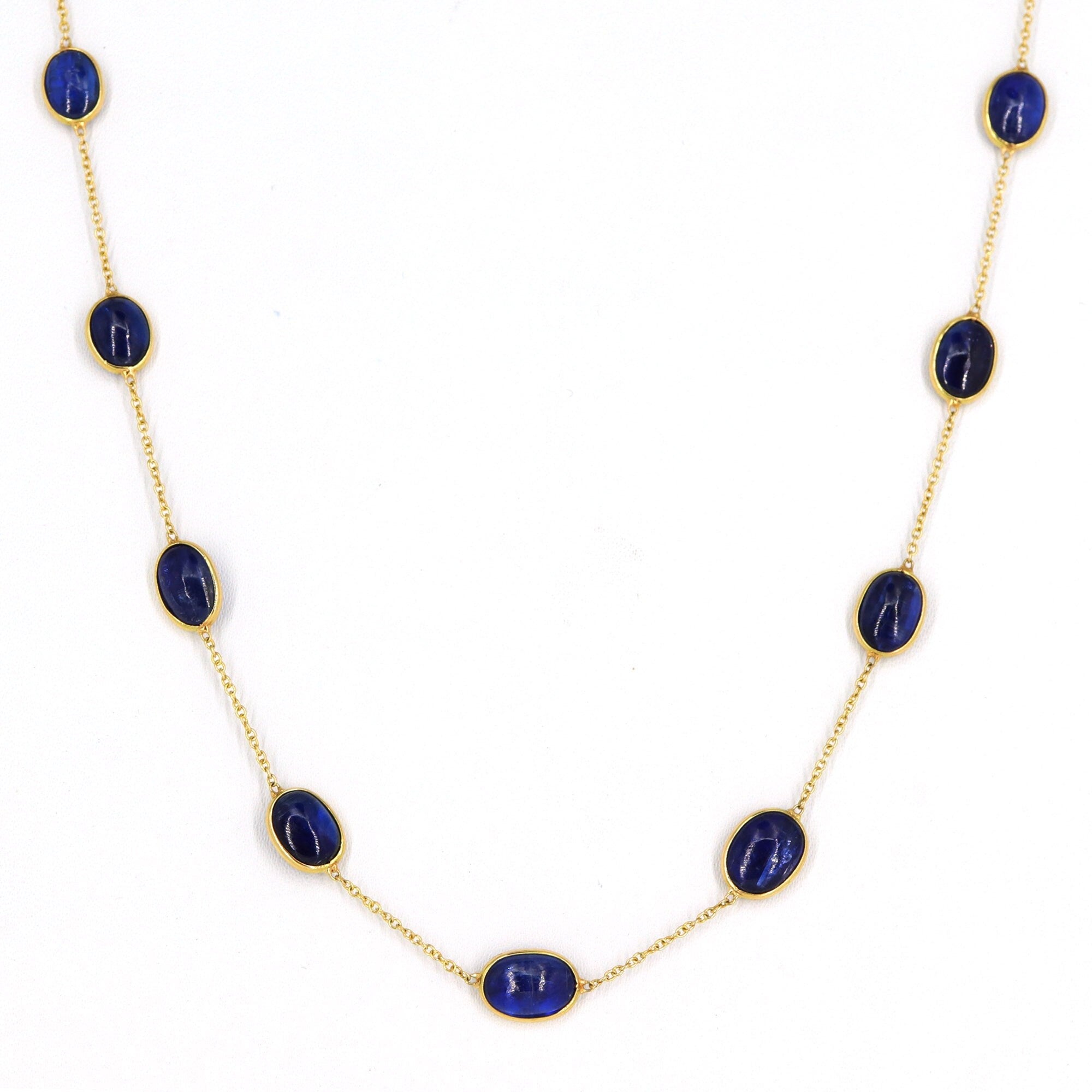 Kyanite Gemstone Chain Necklace 18K Gold