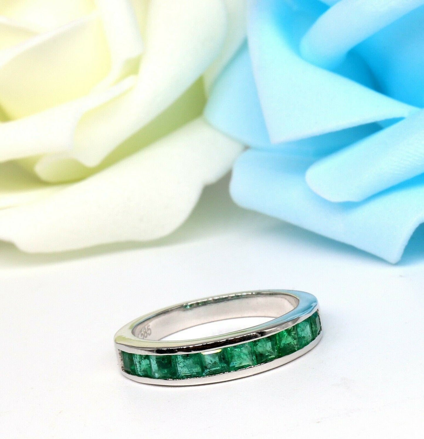 White Emerald Ring 14K Gold