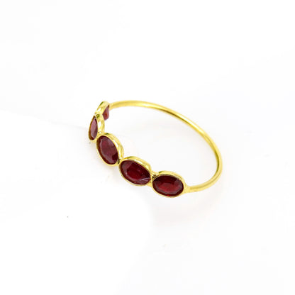 Ruby Emerald Ring 14K Gold