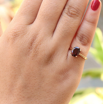 Garnet Ring 14K Gold