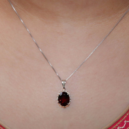 Platinum 900 Garnet Pendant
