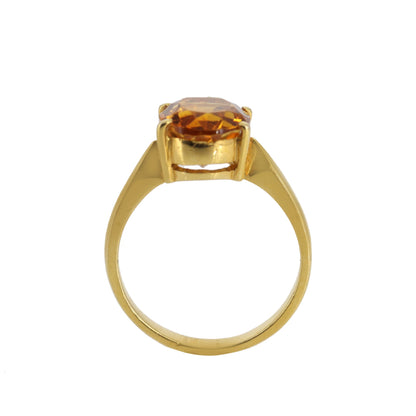 Yellow Citrine Ring 18K Gold