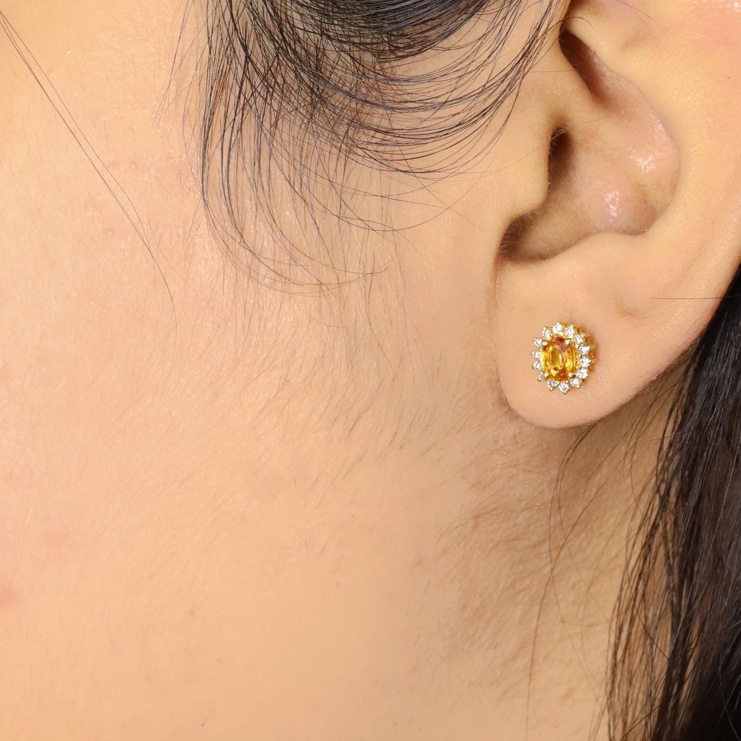 Yellow Sapphire Earring 14K Gold