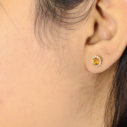 Yellow Sapphire Earring 14K Gold