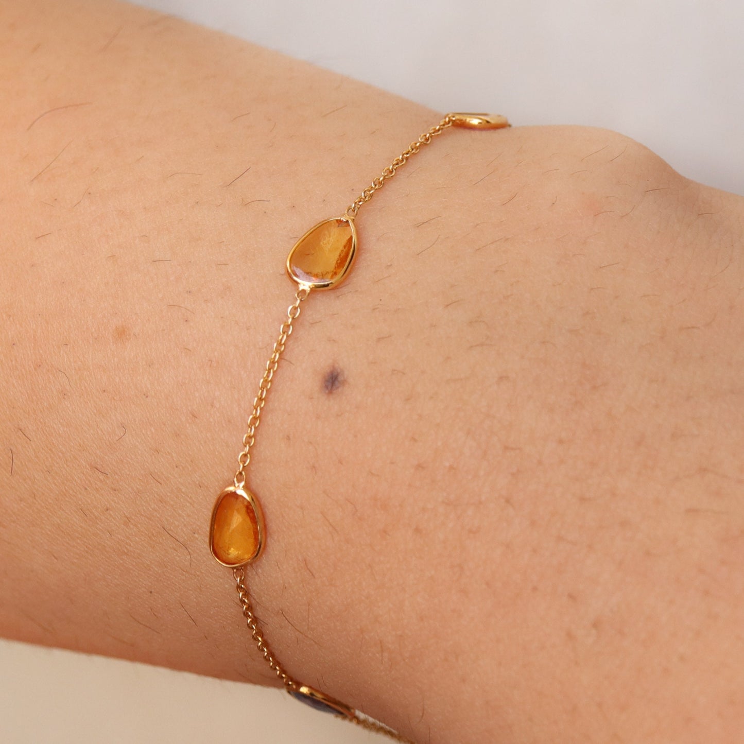 Yellow Sapphire Gemstone Necklace 18K Gold
